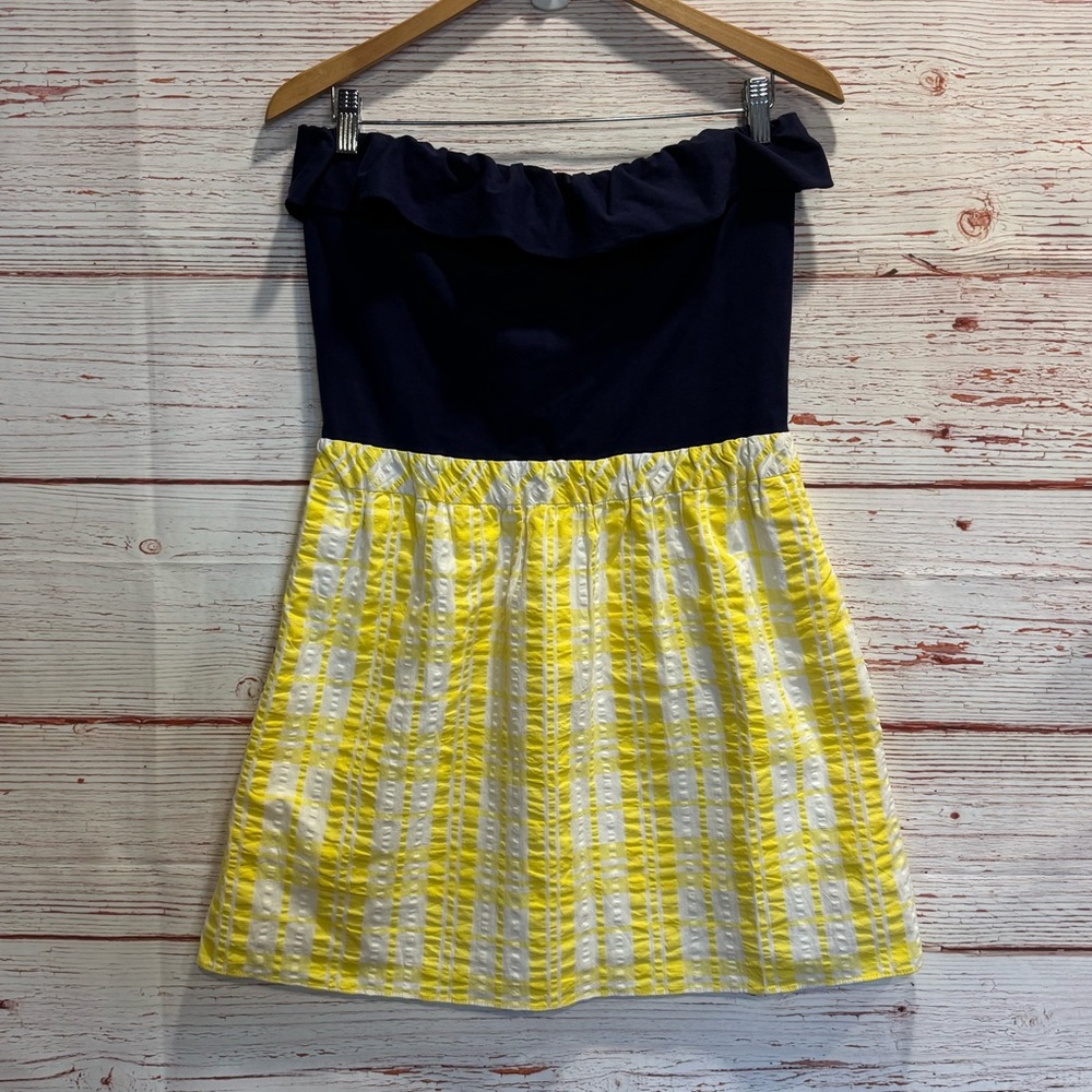 NWT Lilly Pulitzer Esmeralda Dress in Starfruit Yellow Sucker For Plaid Sz L - Picture 4 of 16